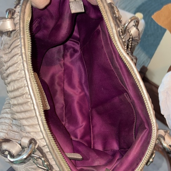 Coach Madison Sophia leather gathered silver gray Satchel shoulder bag 18620 - Picture 11 of 12